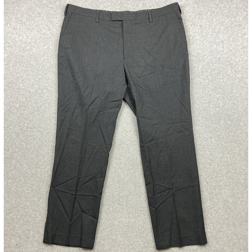 Louis Raphael Pants Mens 42x32 Luxe Merino Wool Dress Suit Flat Front Gray